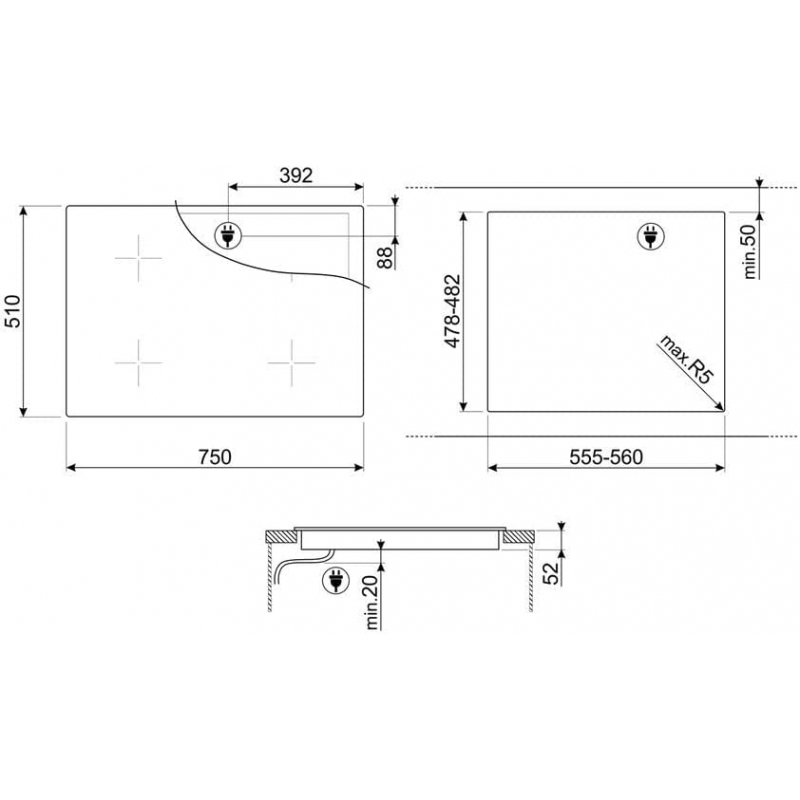 SMEG SI2741D PIANO COTTURA DA INCASSO AD...