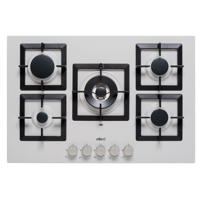 ELLECI PMSP75179CS PIANO COTTURA PLANO 75 CM 5 FUOCHI A GAS GRIGLIE GHISA COLORE ALLUMINIO