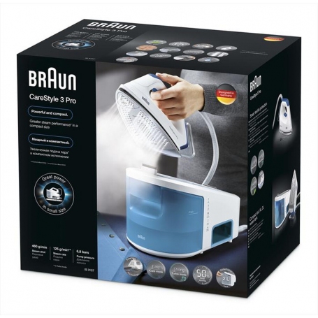 BRAUN IS3157BL FERRO DA STIRO CON CALDAIA 2400W 6,8 BAR SERBATOIO 2LT COLORE BIANCO/BLU - PROMO