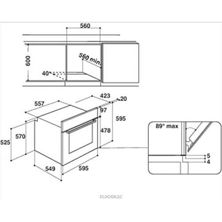 HOTPOINT ARISTON FA2530HIX/HA FORNO ELETTRICO DA INCASSO 66LT CLASSE A INOX