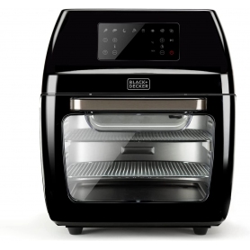 BLACK&DECKER BXAFO1200E FRIGGITRICE AD ARIA CON FORNO POTENZA MAX 1700W 8 PROGRAMMI VOLUME 12L COLORE NERO - PROMO