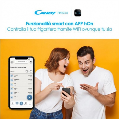 CANDY CCE4T620ES FRIGORIFERO COMBINATO 377 LT TOTAL NO FROST WIFI CLASSE E SILVER