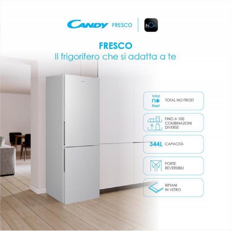 CANDY CCE4T620ES FRIGORIFERO COMBINATO 377 LT...