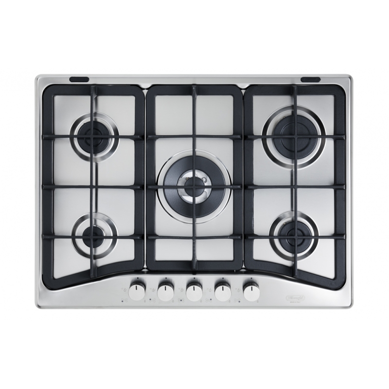 OFFERTA ELETTROVILLAGE  DE LONGHI IF57PRON PIANO COTTURA DA INCASSO 70CM 5  FUOCHI A GAS INOX