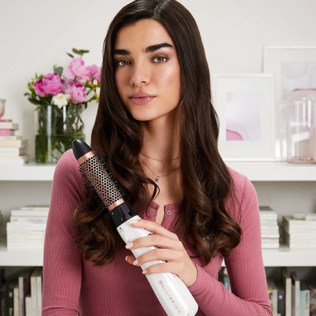 IMETEC 11726 MY PRO GH18 1100 SPAZZOLA ARRICCIACAPELLI A VAPORE IN CERAMICA CON 5 ACCESSORI COLORE BIANCO E ROSA - PROMO