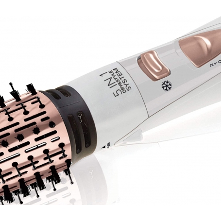 IMETEC 11726 MY PRO GH18 1100 SPAZZOLA ARRICCIACAPELLI A VAPORE IN CERAMICA CON 5 ACCESSORI COLORE BIANCO E ROSA - PROMO