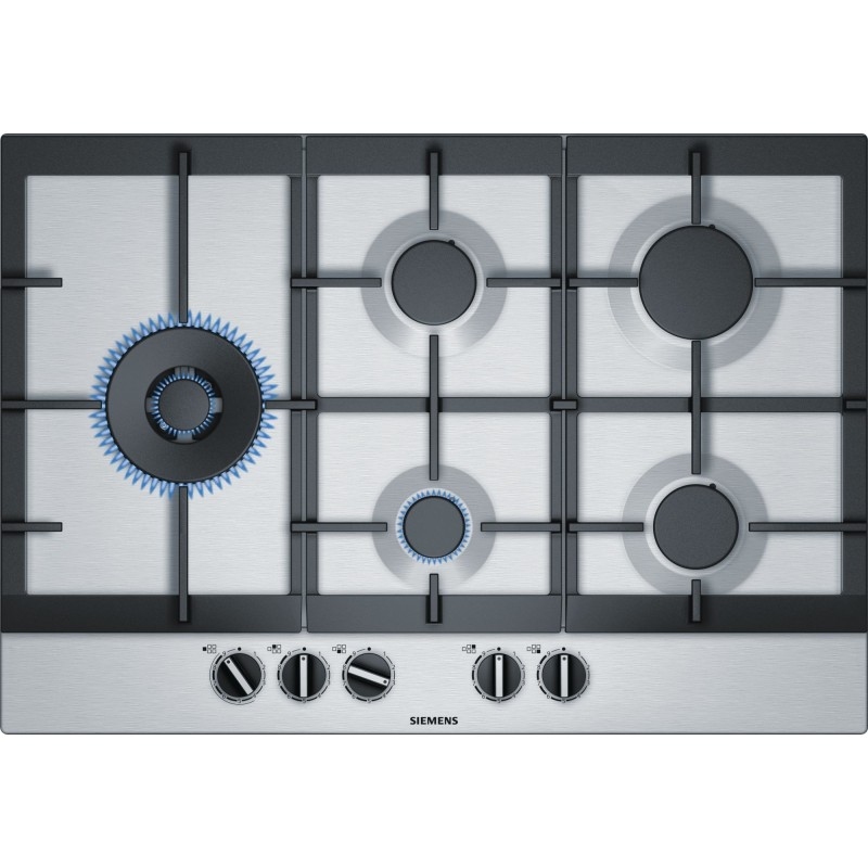 SIEMENS EC7A5SB90 IQ500 PIANO COTTURA DA 75CM 5 FUOCHI A GAS STEPFLAME TECHNOLOGY IN ACCIAIO INOX - PROMO