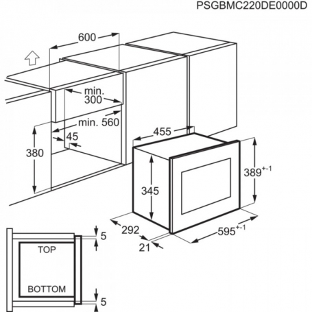 ELECTROLUX MO318GXE FORNO A MICROONDE DA INCASSO 17 LT CON GRILL - PROMO