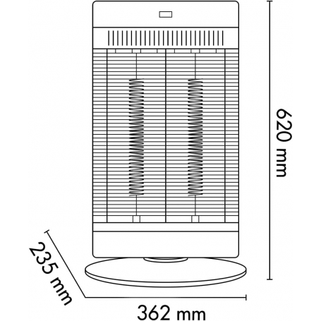 ARGO ALAN STUFA ELETTRICA IN FIBRA DI CARBONIO 1000W BIANCA