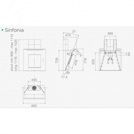 ELICA PRF0010418B SINFONIA WH/F/80 CAPPA A PARETE FILTRANTE 80CM IN VETRO BIANCO