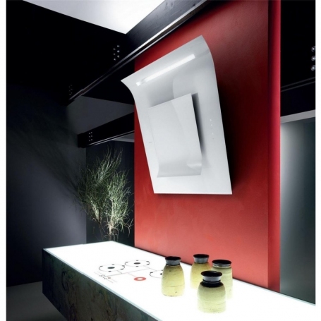 ELICA PRF0010418B SINFONIA WH/F/80 CAPPA A PARETE FILTRANTE 80CM IN VETRO BIANCO