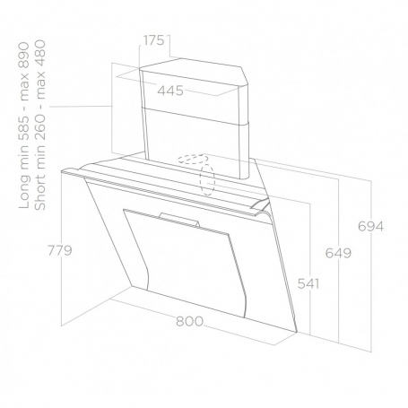 ELICA PRF0010418B SINFONIA WH/F/80 CAPPA A PARETE FILTRANTE 80CM IN VETRO BIANCO