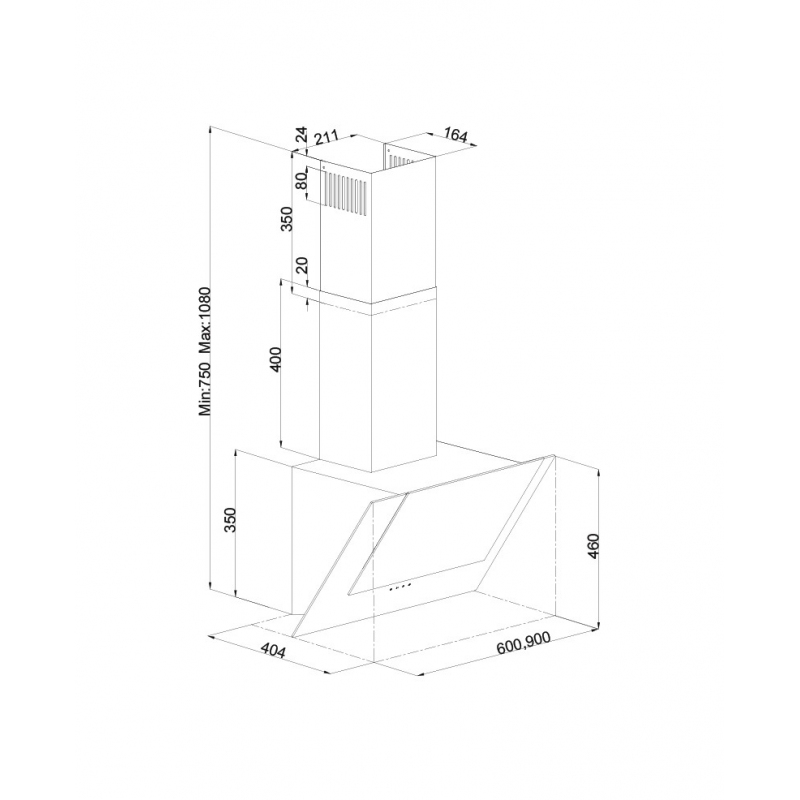 SILVERLINE 3424.6.733.02 CAPPA A PARETE 60CM IN...