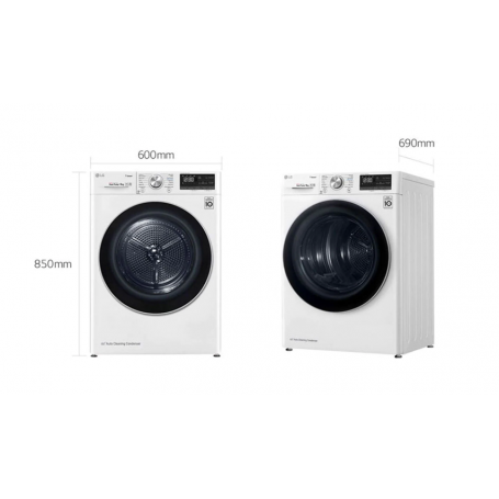 LG RC80V9AV3W ASCIUGATRICE A POMPA DI CALORE DUAL INVERTER 8KG WI-FI CLASSE A+++