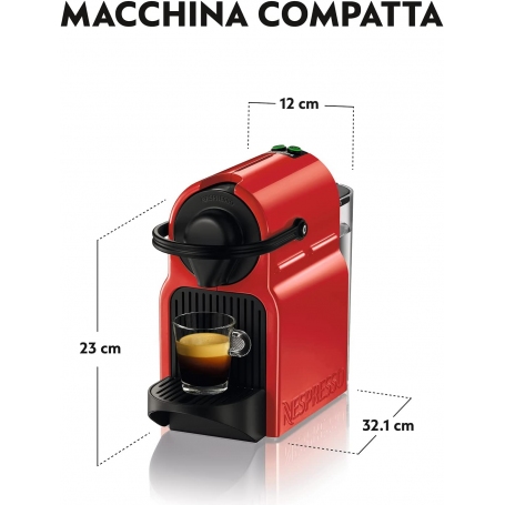 KRUPS XN1005 INISSIA NESPRESSO MACCHINA DA CAFFE' ESPRESSO A CAPSULE SERBATOIO 0,8LT COLORE ROSSO