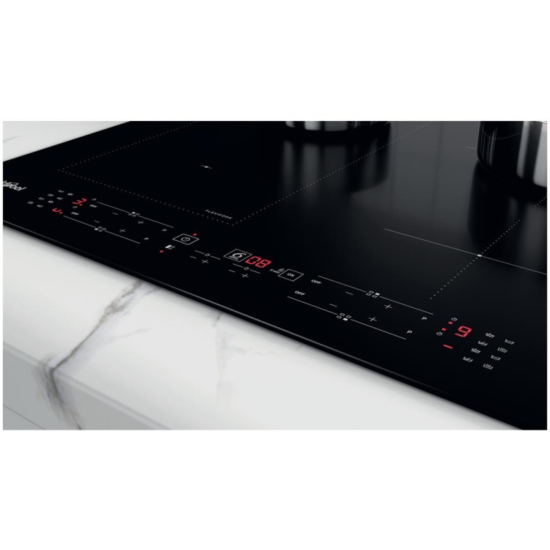 WHIRLPOOL WLB8160NE PIANO COTTURA DA INCASSO A INDUZIONE 60CM 4 ZONE COTTURA IN VETROCERAMICA NERO - PROMO