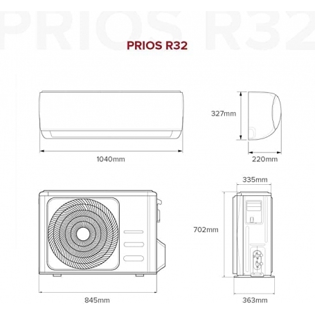 ARISTON PRIOS R32 50 MUD0 KIT CONDIZIONATORE MONOSPLIT 18000 BTU GAS R-32 INVERTER CLASSE A++/A+