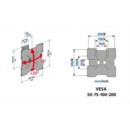 MELICONI ETR200CME SUPPORTO TV DA 26'' A 40'' 1 SNODO NERO - 580412