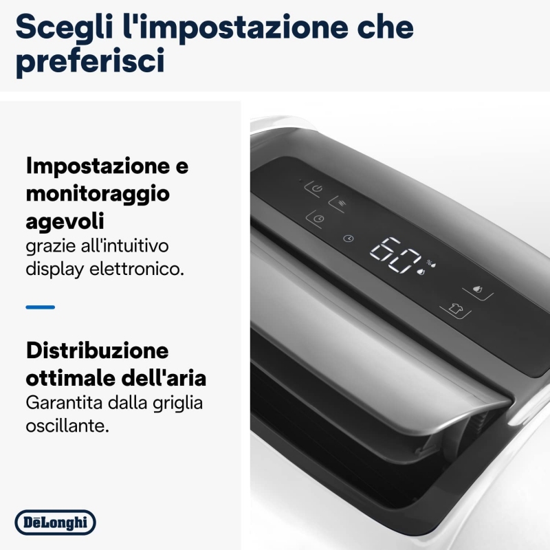DE LONGHI DDSX225 DEUMIDIFICATORE 25LT/24H...