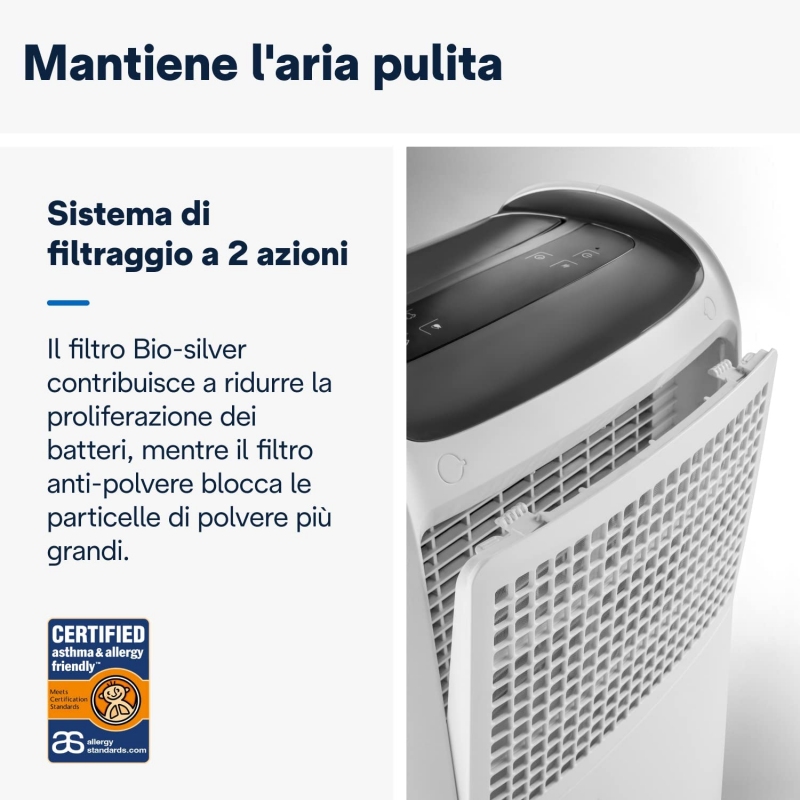 DE LONGHI DDSX225 DEUMIDIFICATORE 25LT/24H...