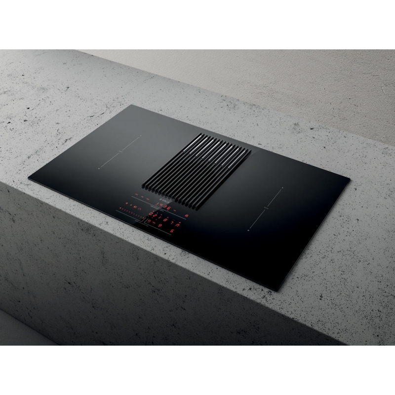 ELICA PRF0147745A NIKOLATESLA LIBRA BL/F/83 PIANO COTTURA A INDUZIONE 83CM CAPPA INTEGRATA VERSIONE ASPIRANTE VETRO NERO - PROMO