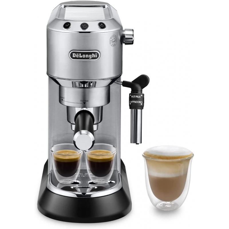 DE LONGHI DEDICA EC685.M MACCHINA DA CAFFE' PER CIALDE O MACINATO CAPPUCCINATORE SILVER