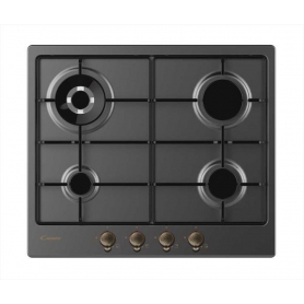 OUTLET CANDY O-CHW6BR4WGTGH PIANO COTTURA 4 FUOCHI A GAS 60CM TRIPLA CORONA COLORE ANTRACITE - PROTOCOLLO 499