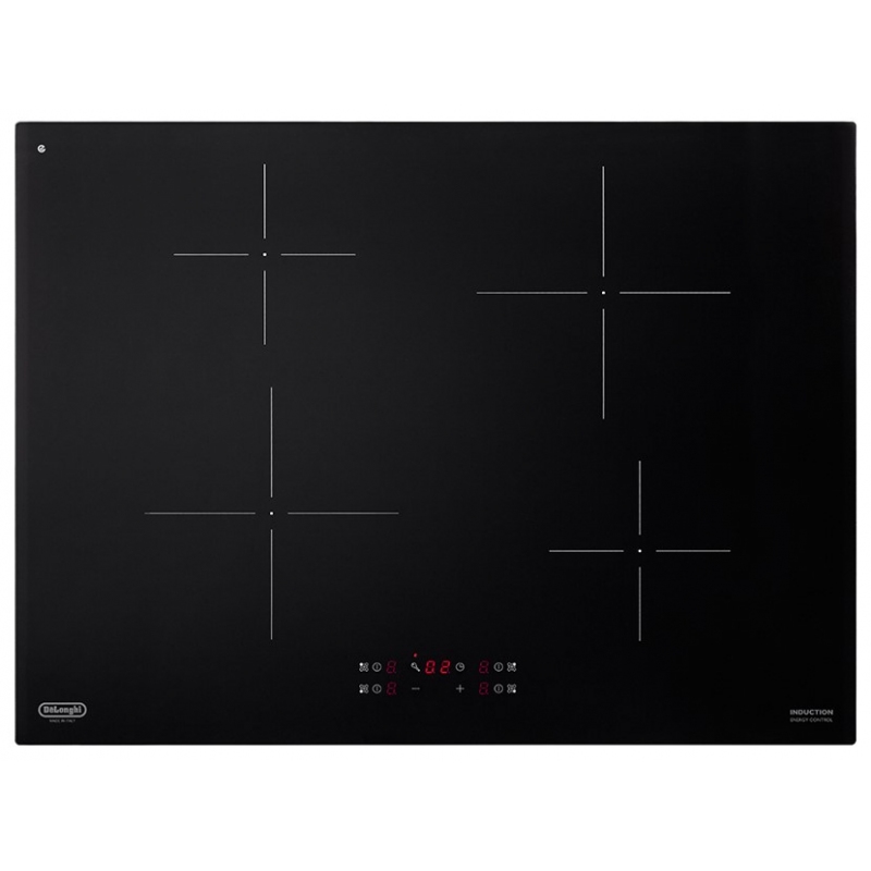 DE LONGHI PIN72 PIANO COTTURA DA INCASSO A INDUZIONE 70CM 4 ZONE COTTURA COLORE NERO - PROMO