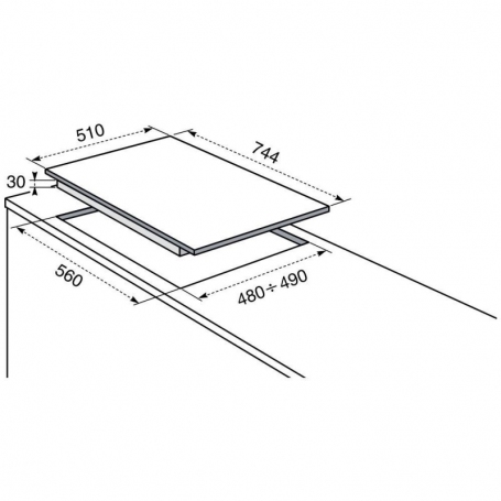 ELECTROLUX PS750RUV PIANO COTTURA DA INCASSO 75CM 5 FUOCHI A GAS COLORE SABBIA