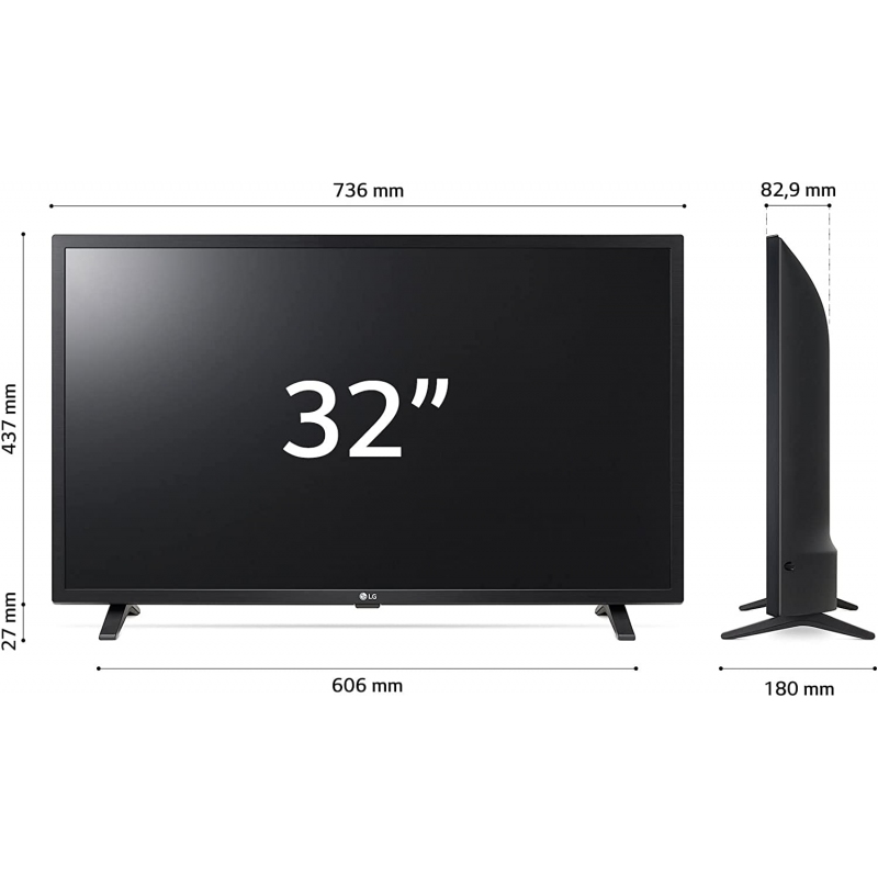 LG 32LQ630B6LA TV LED 32'' HD READY SMART TV DVB-T2 HEVC MAIN 10/DVB-S2 COLORE NERO
