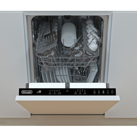 DE LONGHI L45P52E LAVASTOVIGLIE SLIM DA INCASSO A SCOMPARSA TOTALE 10 COPERTI 5 PROGRAMMI CLASSE E