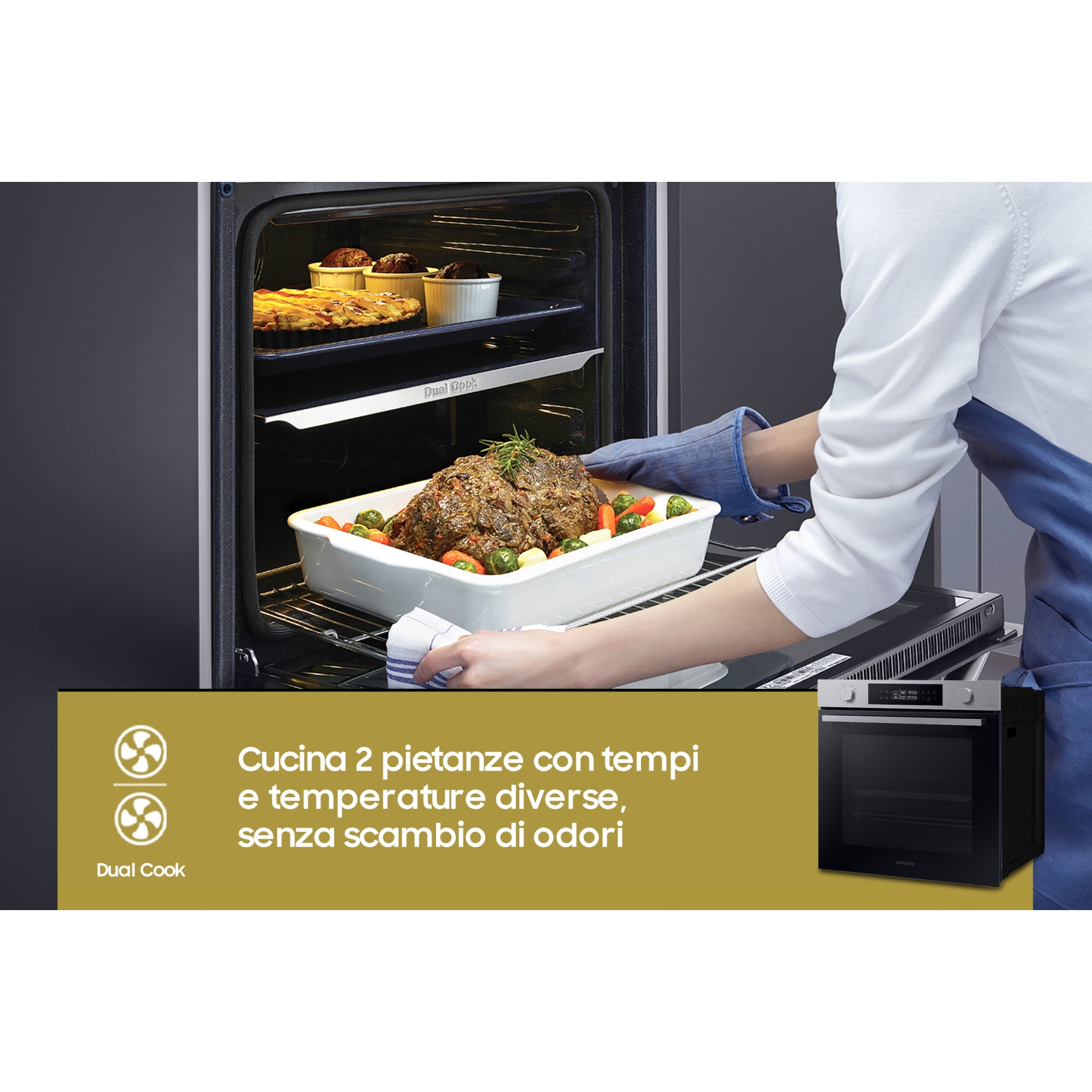 Samsung NV7B44403BS Forno Elettrico Multifunzione da