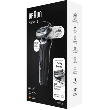 BRAUN SERIES 7 71-N1000S RASOIO ELETTRICO AUTOSENSE FLEX360 WET&DRY - PROMO