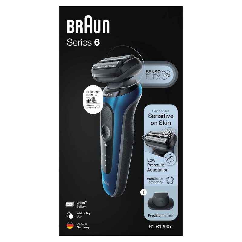 BRAUN SERIES 6 61-B1200S RASOIO FLEX +...
