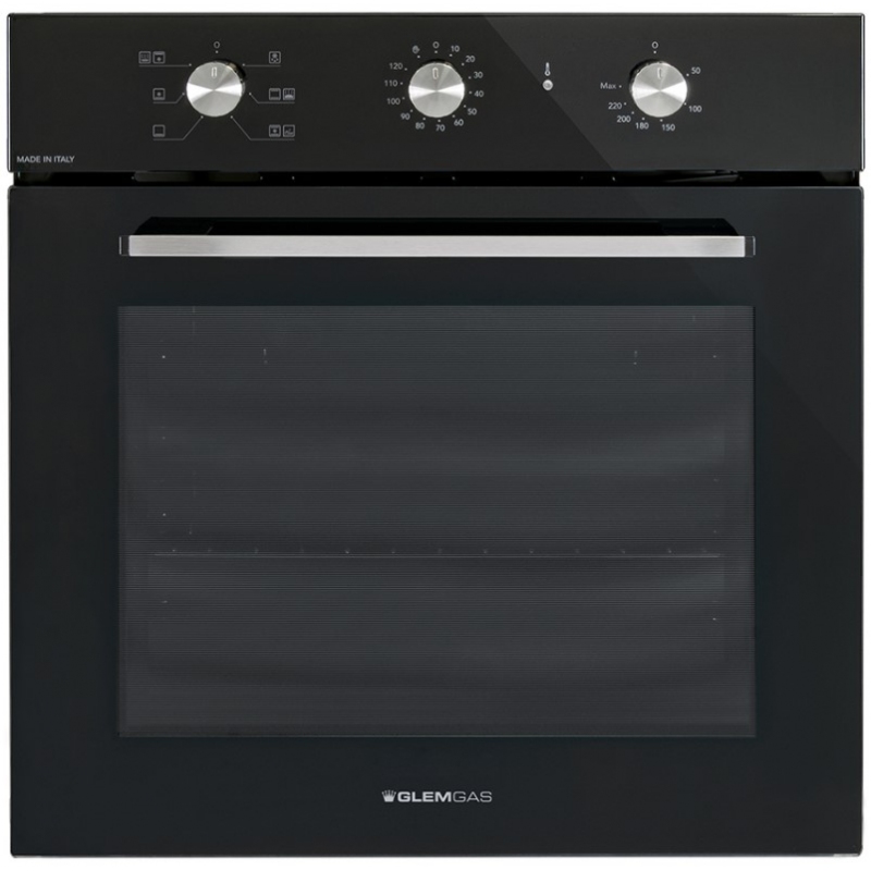 OFFERTA ELETTROVILLAGE  GLEM GAS GFX62BK-S3 FORNO DA INCASSO VENTILATO  64LT CLASSE A NERO