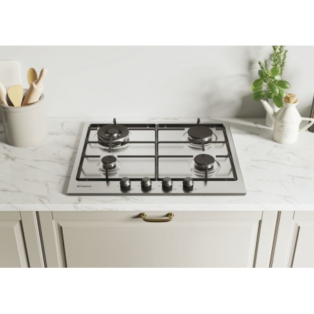 CANDY CHW6BR4WTX PIANO COTTURA DA INCASSO 60CM 4 FUOCHI A GAS COLORE INOX - PROMO