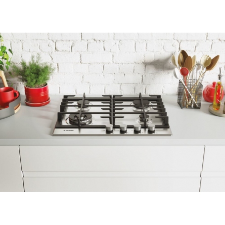 HOOVER HHG6BF4MX PIANO COTTURA DA INCASSO 60CM 4 FUOCHI GRIGLIE IN GHISA INOX - PROMO