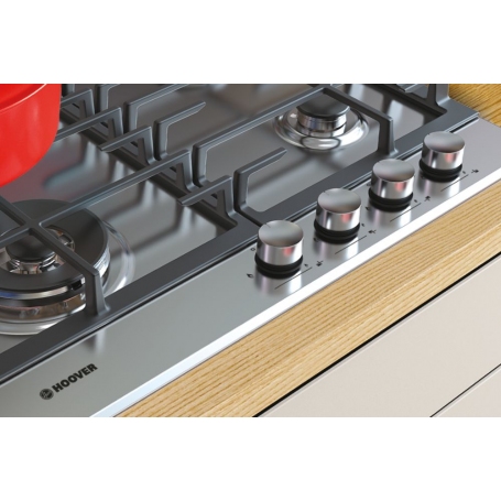 HOOVER HHG6BF4MX PIANO COTTURA DA INCASSO 60CM 4 FUOCHI GRIGLIE IN GHISA INOX - PROMO