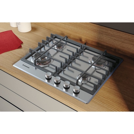 HOOVER HHG6BF4MX PIANO COTTURA DA INCASSO 60CM 4 FUOCHI GRIGLIE IN GHISA INOX - PROMO