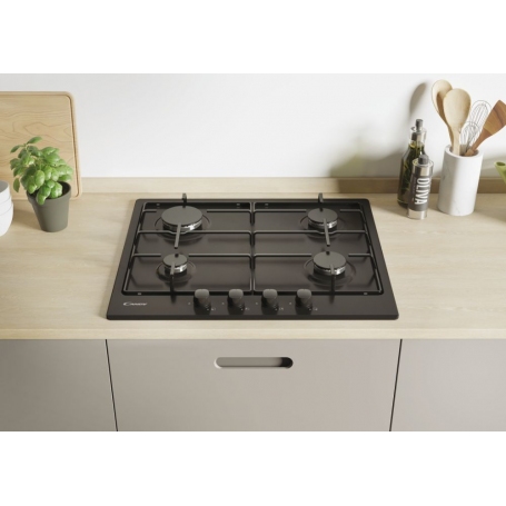 CANDY CHW6BRBB PIANO COTTURA DA INCASSO 60CM 4 FUOCHI A GAS COLORE NERO - PROMO
