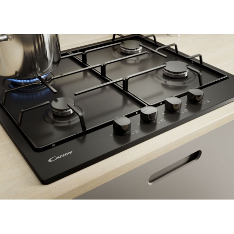 CANDY CHW6BRBB PIANO COTTURA DA INCASSO 60CM 4 FUOCHI A GAS COLORE NERO - PROMO