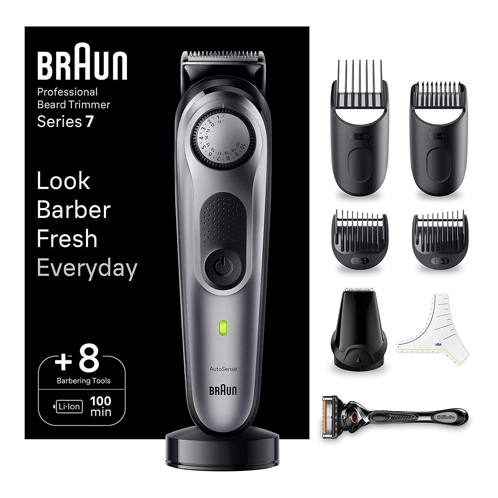 BRAUN HC5310 TAGLIA CAPELLI RICARICABILE E LAVABILE 9 LIVELLI DI TAGLIO NERO