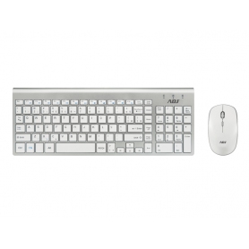ADJ 520-00019 KW10 PLATINUM KIT TASTIERA+MOUSE WIRELESS RESISTENTE AGLI SCHIZZI D'ACQUA COLORE SILVER - PROMO