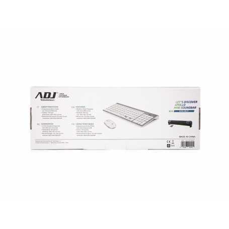ADJ 520-00019 KW10 PLATINUM KIT TASTIERA+MOUSE WIRELESS RESISTENTE AGLI SCHIZZI D'ACQUA COLORE SILVER/BIANCO - PROMO ADJ 520-00019 KW10 PLATINUM KIT TASTIERA+MOUSE WIRELESS RESISTENTE AGLI SCHIZZI D'ACQUA COLORE SILVER/BIANCO - PROMO