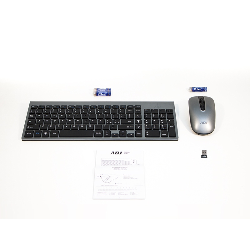 ADJ 520-00020 KW10 PLATINUM KIT TASTIERA+MOUSE WIRELESS RESISTENTE AGLI SCHIZZI D'ACQUA COLORE SILVER/NERO - PROMO