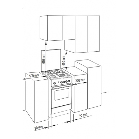 DE LONGHI SGW 554 GN N CUCINA 50X50 CM 4 FUOCHI A GAS FORNO A GAS BIANCA - SGW554GNN