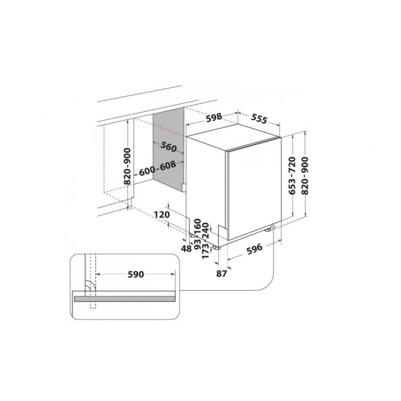 WHIRLPOOL WI 3010 LAVASTOVIGLIE DA INCASSO A...