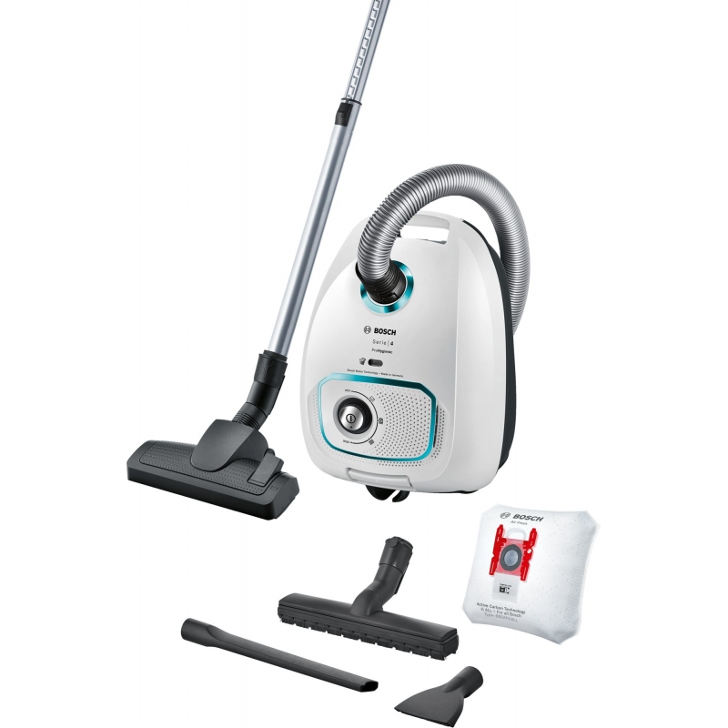 BOSCH BGBS4HYG1 ASPIRAPOLVERE CON SACCO 600W 4LT FILTRO HEPA SPAZZOLA PARQUET COLORE BIANCO - PROMO