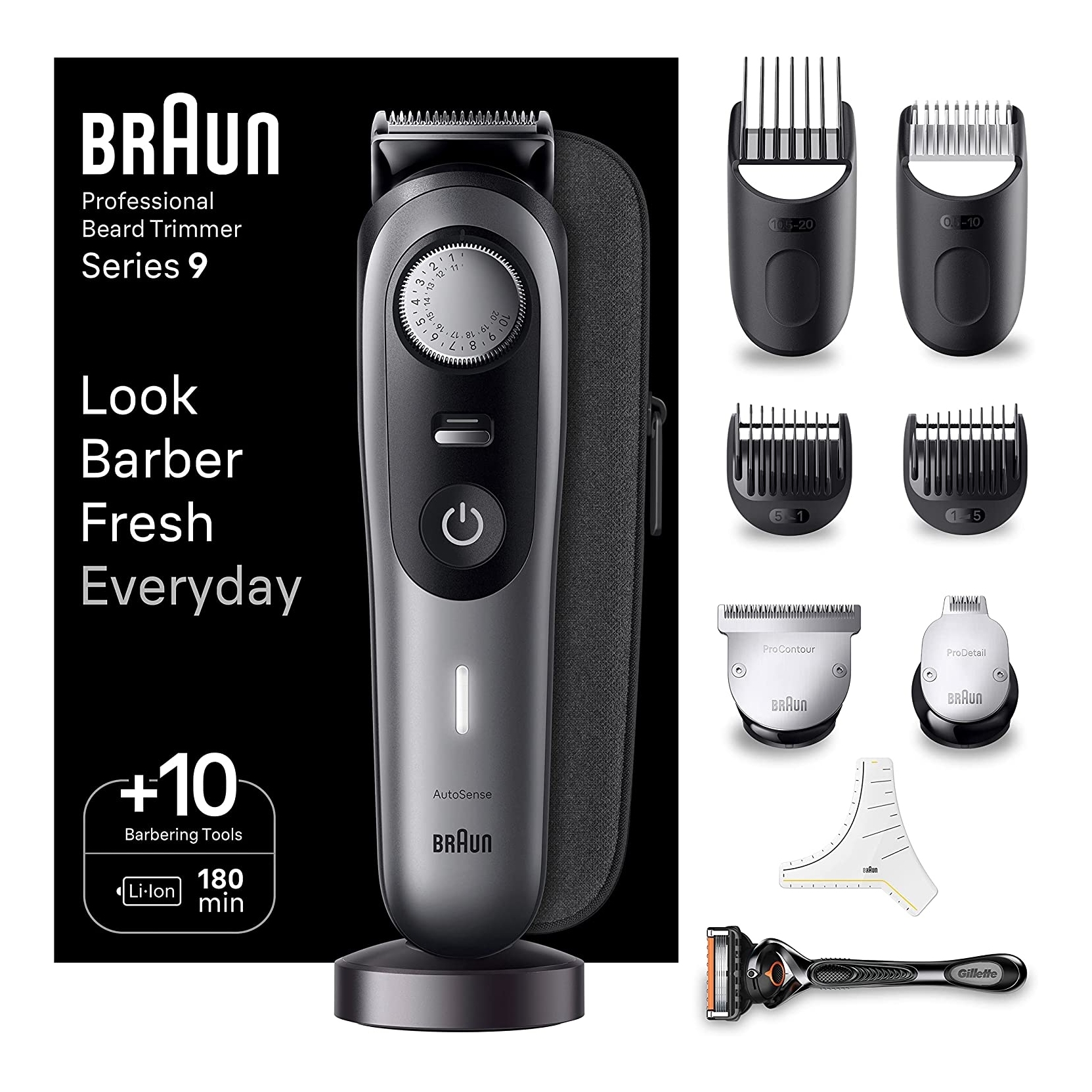 OFFERTA ELETTROVILLAGE  BRAUN BT9420 SERIES 9 REGOLABARBA 5 IN 1  RICARICABILE 40 LIVELLI DI TAGLIO