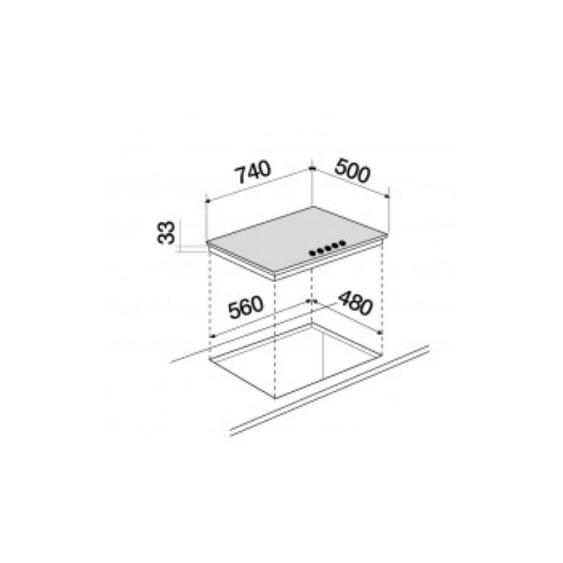 SCHOCK STS855IX PIANO COTTURA DA INCASSO 75CM 5 FUOCHI COLORE INOX - PROMO